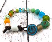 Choose your Colors Knotted Leather Wrap Bracelet /Summer/ Custom/ Beach Bracelet/ Urban Modern Boho Chic/ OOAK/ Free Shipping