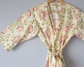 Kimono Robe. Bridesmaid Gift.  Bridesmaids Robe. Dressing Gown.  Bathrobe. Robe. Sonoma Garden.  Knee Length.