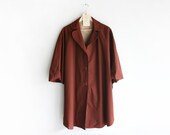 50% OFF SALE - Vintage Burnt Sienna Brown Fully Lined Wool Cape / Poncho