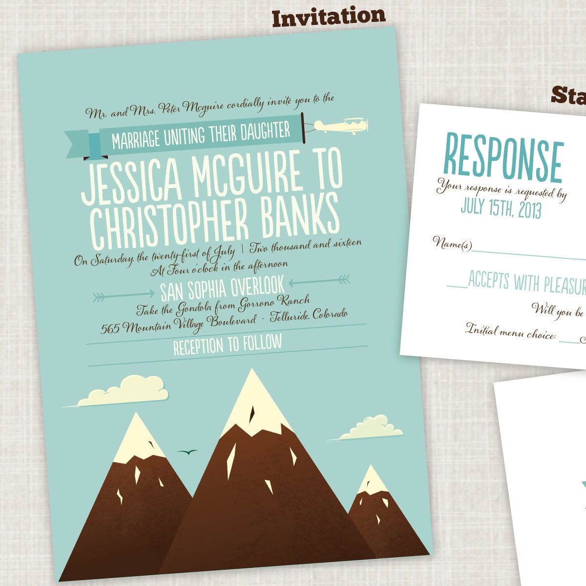 Printable Wedding Invitation - Mountain View Collection
