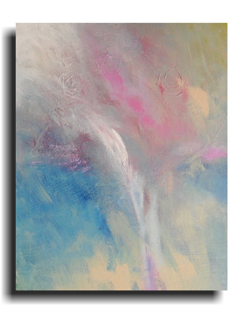 Abstract painting Acrylic Original painting Art Pallet knife -16 x 20 - Waterfall - Artist Skye Taylor