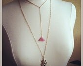 Bohemian Chic Gold Peacock Feather Pendent Necklace - Long layering necklace for everyday wear