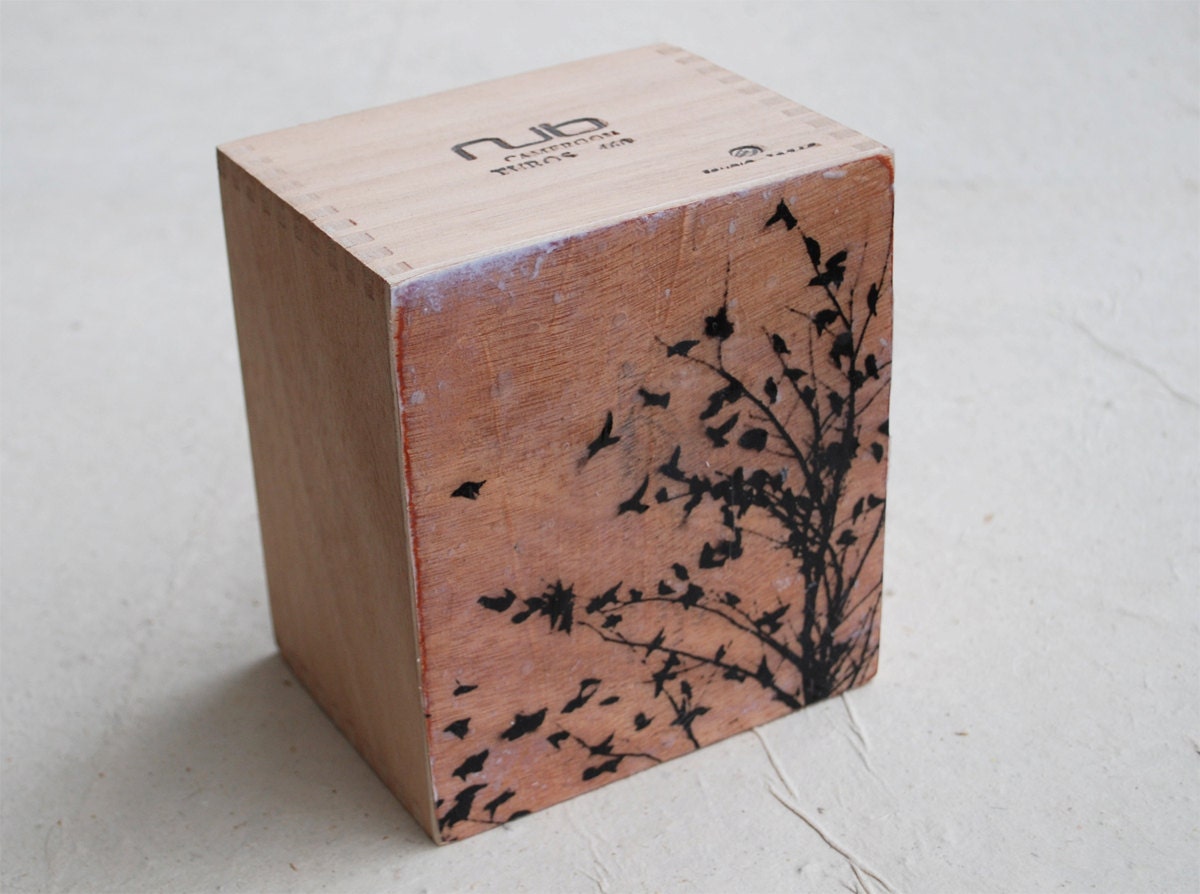 Cigar Box art, photo transfer on cigar box