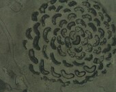 night rose, etching on handmade paper