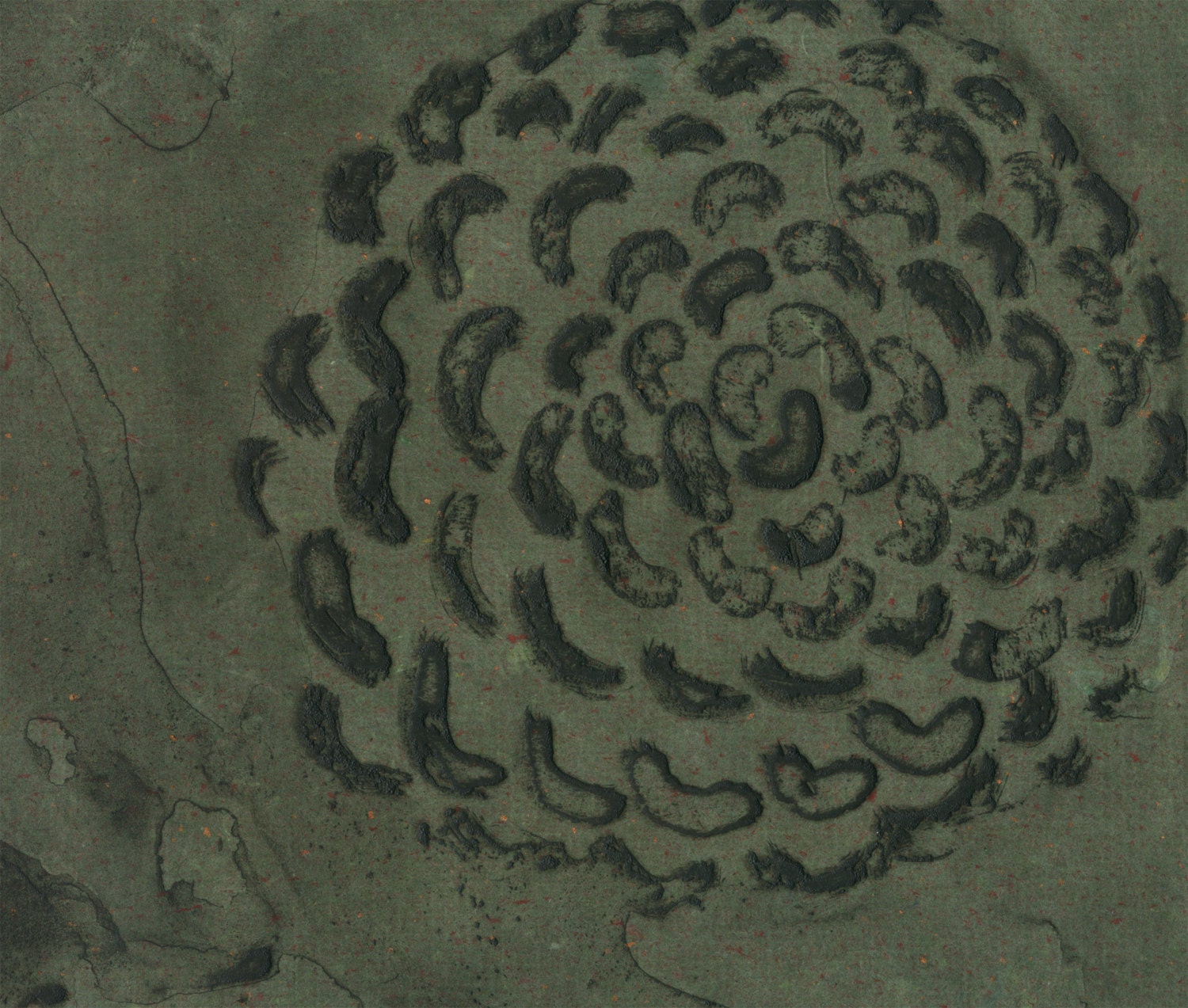 night rose, etching on handmade paper