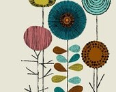 Embroidery Flowers Multi Bright, limited edition giclee print
