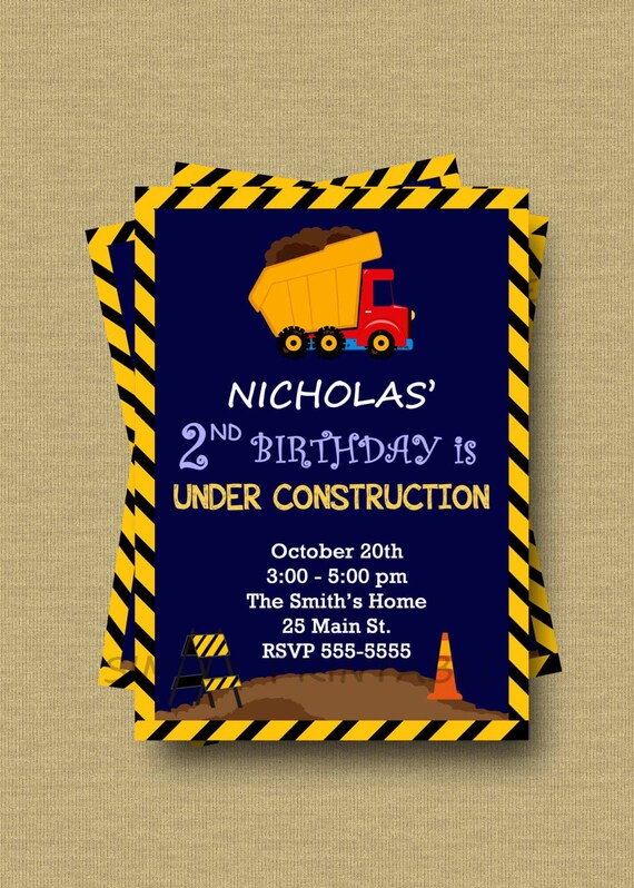 Dump Truck Invitation Birthday Il_570xn