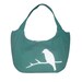 teal green cotton canvas bag / tote bag / bird shoulder bag / everyday bag / diaper bag