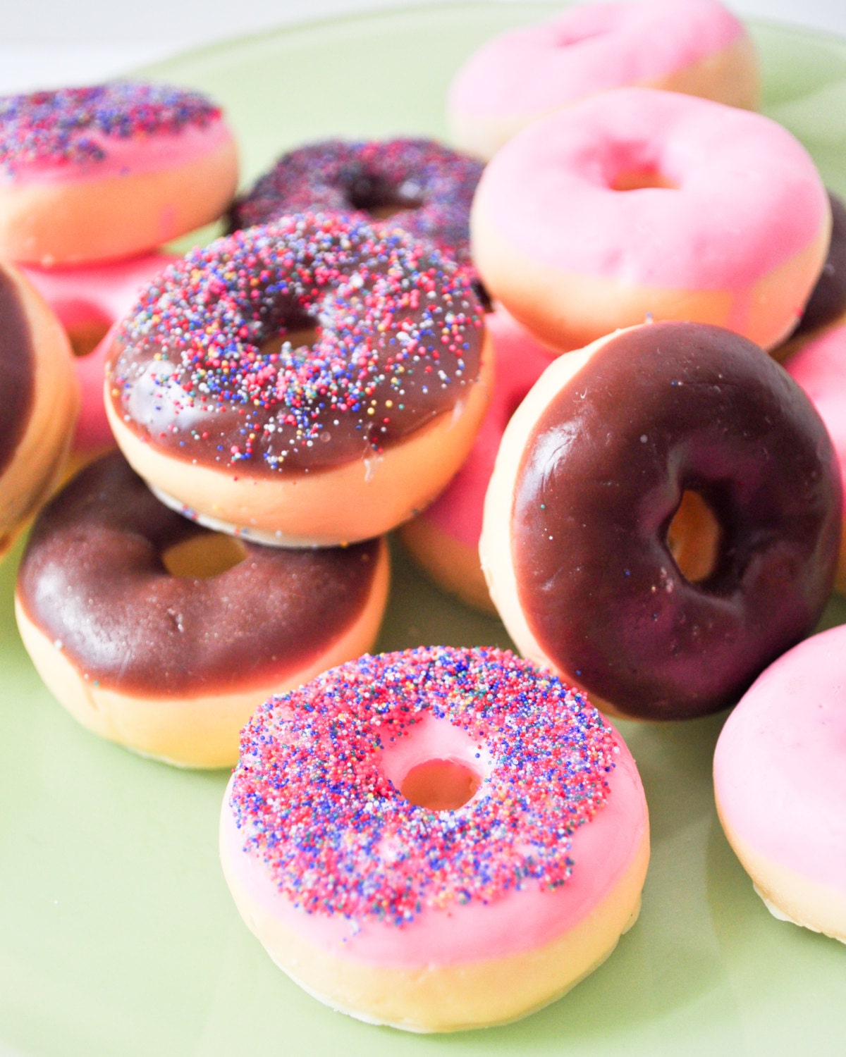Donut Soaps - food soap - Strawberry Jam and Chocolate - vegan breakfast soap