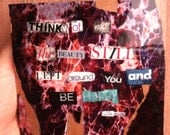 Anne Frank quote "think of all the beauty....'  Mixed Media on wood block