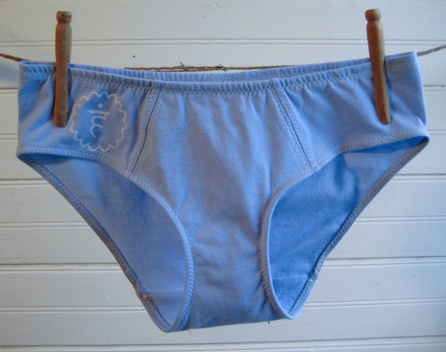 Throat Chakra Light Blue Boy-Cut Underwear - Recycled Cotton - Made to Order
