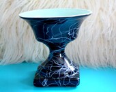 60s BLACK SPECKLED Planter.....retro housewares. mod. plants. home decor. mint. black. atomic. speckled. kitschy.
