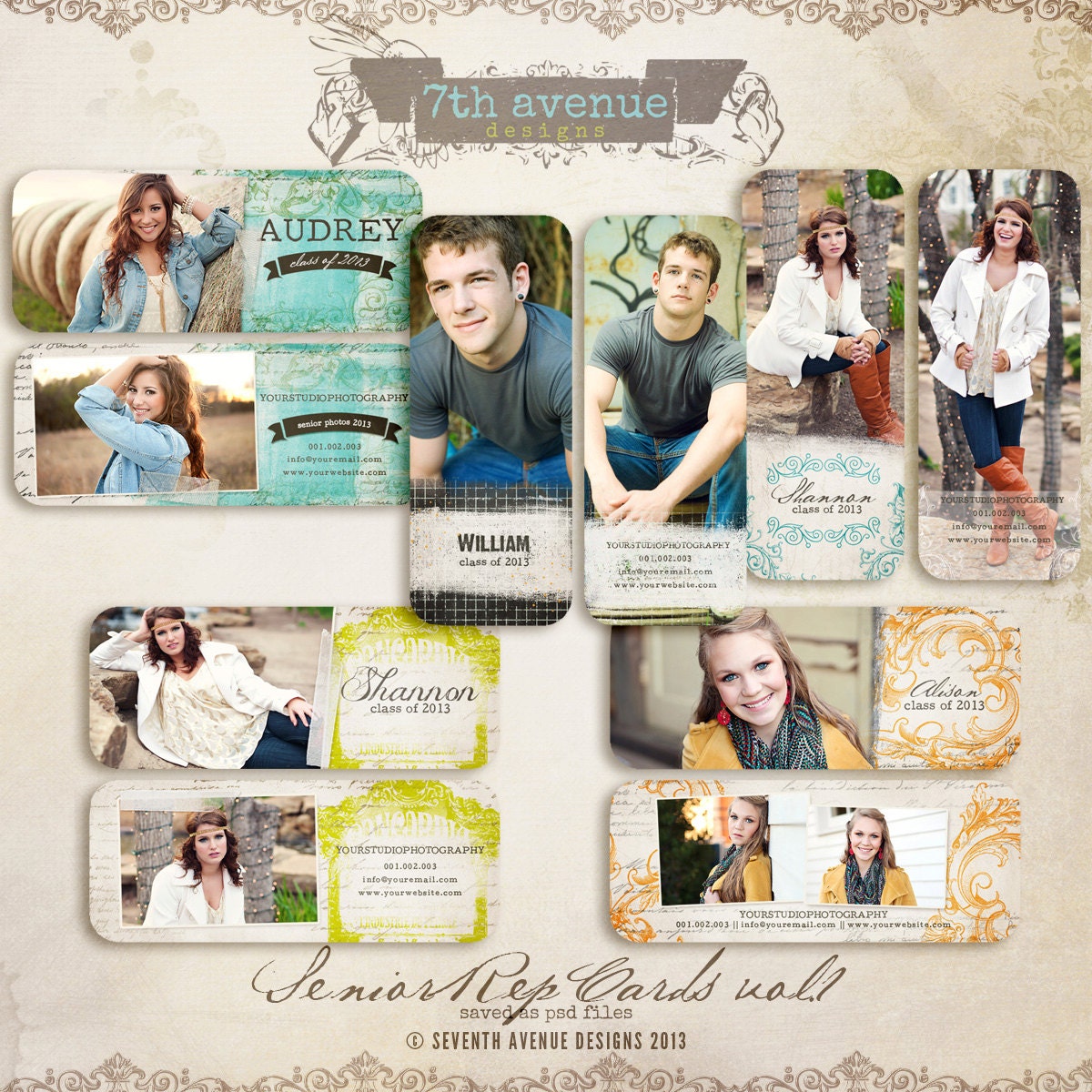 Senior Rep Card templates for photographers vol.1