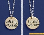 Dr. Who "Wibbly Wobbly Timey Wimey" Double-Sided Hand Stamped Doctor Who Necklace - Whovian Jewelry