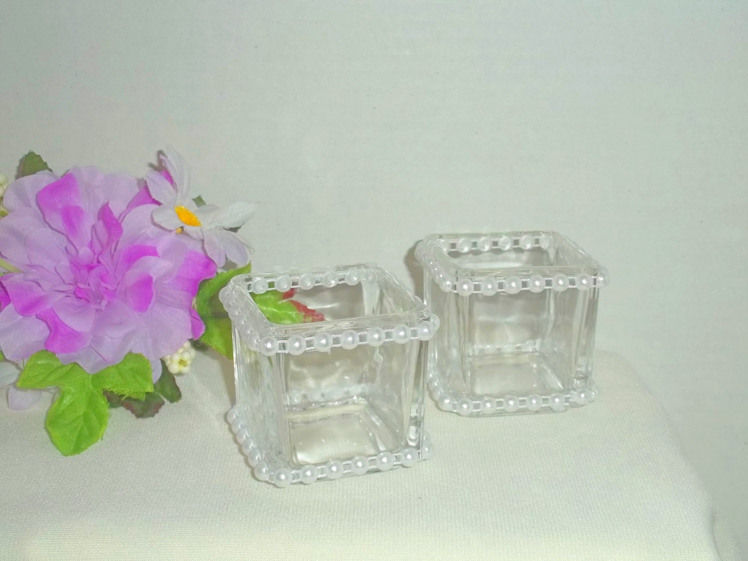 Custom Listing for Ashley - 25 Pearled Glass Votive Holders