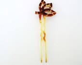Art Deco Bridal, Hair Accessories, Vintage Hair Comb, Faux Tortoise Shell / Lucite / Brown / Yellow
