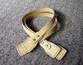 24 inch Beige Real Leather Bag Straps Bag Handles Punch Hole Ready