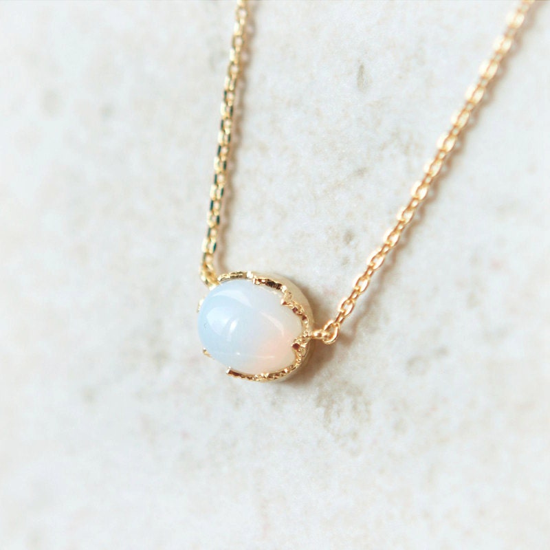 Moonstone Necklace / choose your color / gold and silver