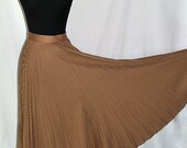 Vintage Houndstooth Pleated Maxi Skirt Rayon Wool sz 6