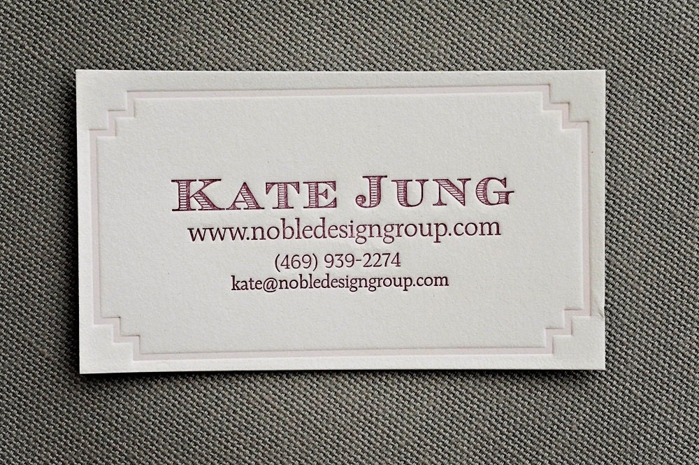Letterpress Purple Business Cards