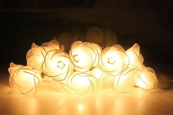 White flower string lights for party and decoration (20 bulbs)