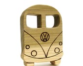 3 DAY SALE - VW Bus - Wooden Teething Ring - Baby Teether Toy