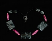 Marble, Pink Magnesite, and Onyx Necklace