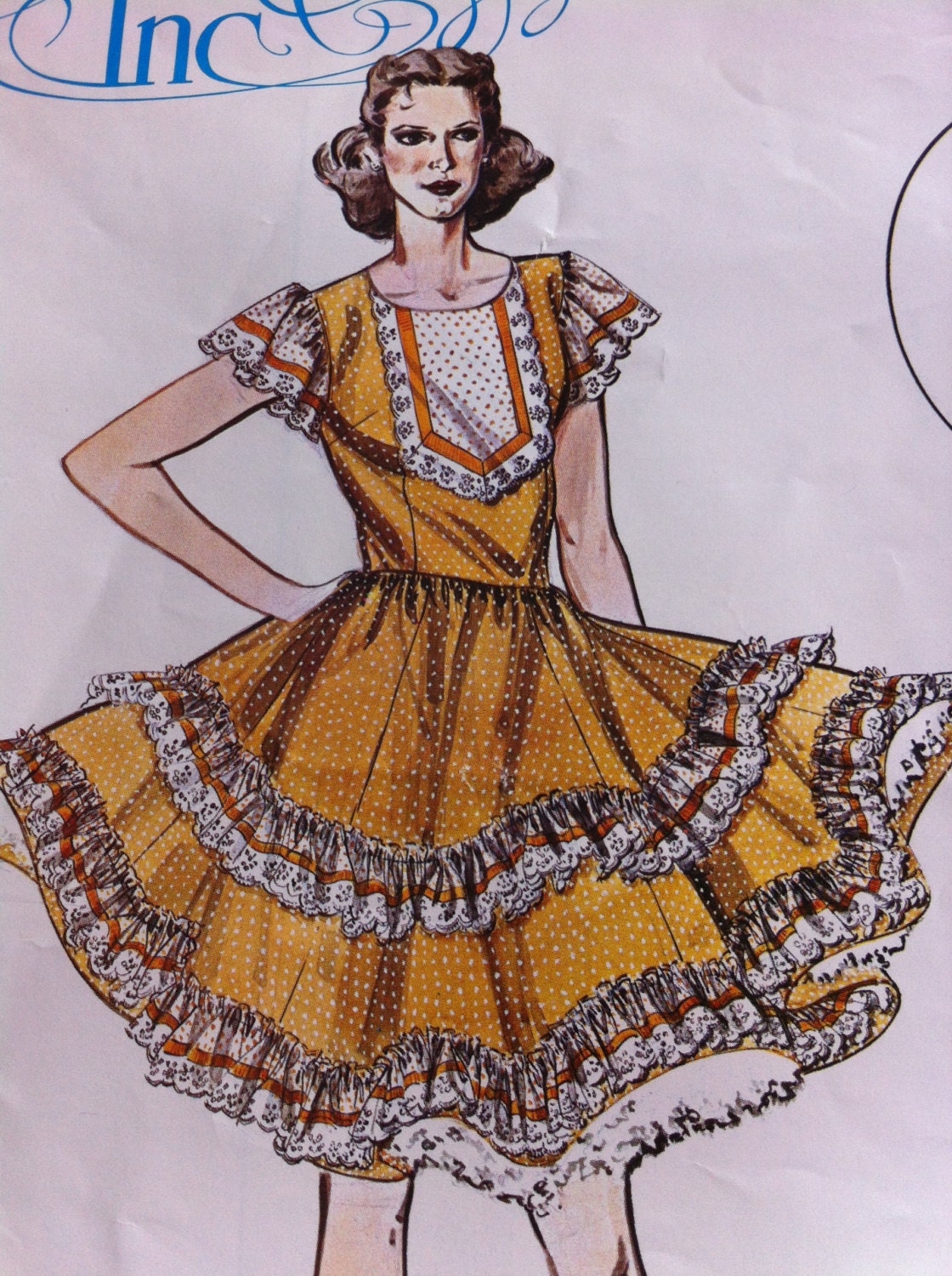 Vintage Square Dance or Swing Dance Dress Pattern Sizes 12 14 16 No. 316 AUTHENTIC Patterns Inc Vintage Swing Dance