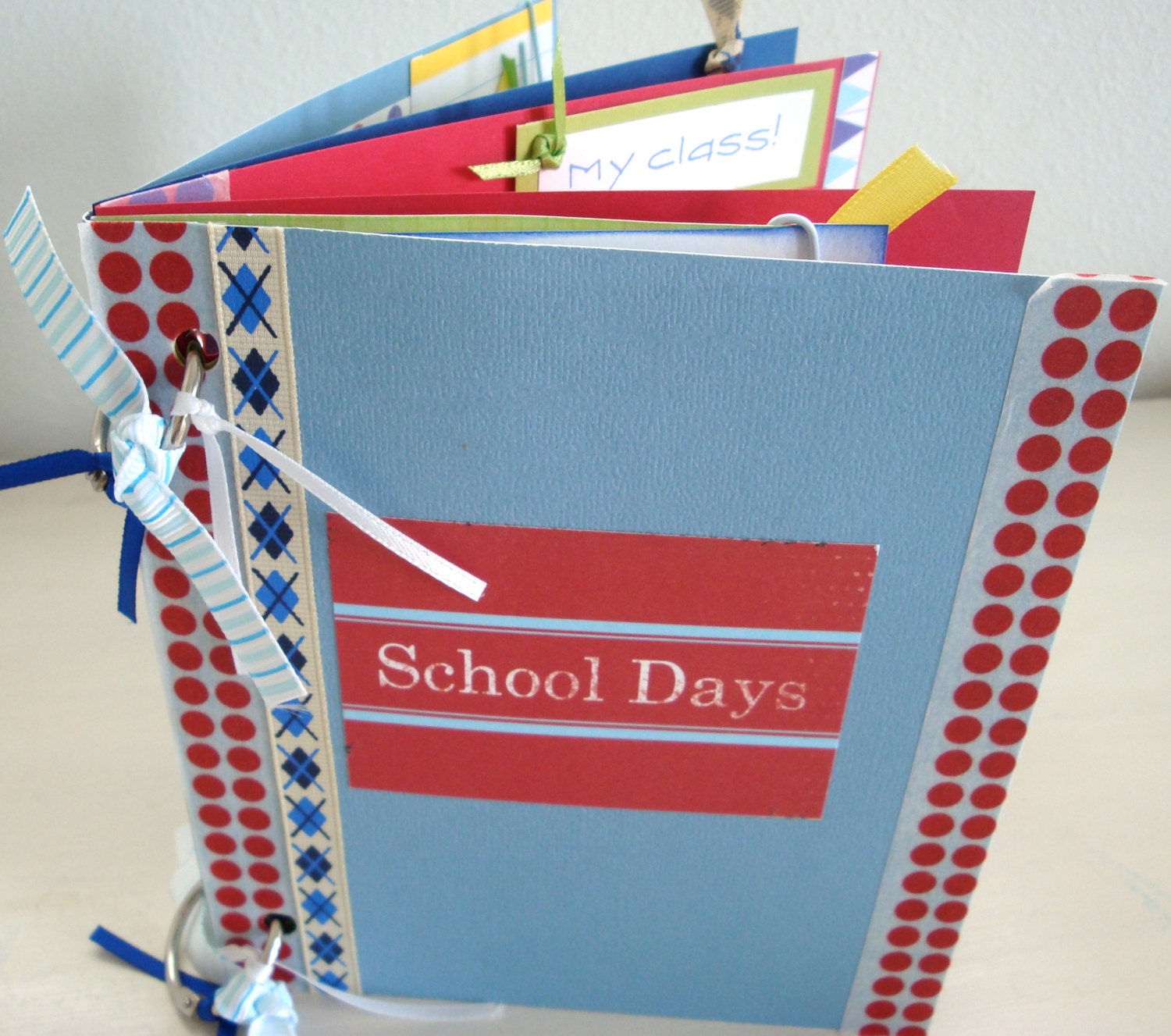 Kindgergarten Scrapbook.Vintage Elementary School Mini Album. Kindergarten Graduation Scrapbook. Preschool Photo Album.