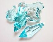 Aqua Light Blue Acrylic Prism Charm Destash Lot 4230