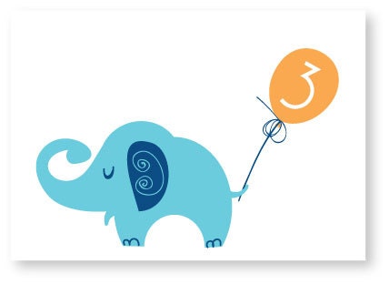 Elephant Circus Birthday Card