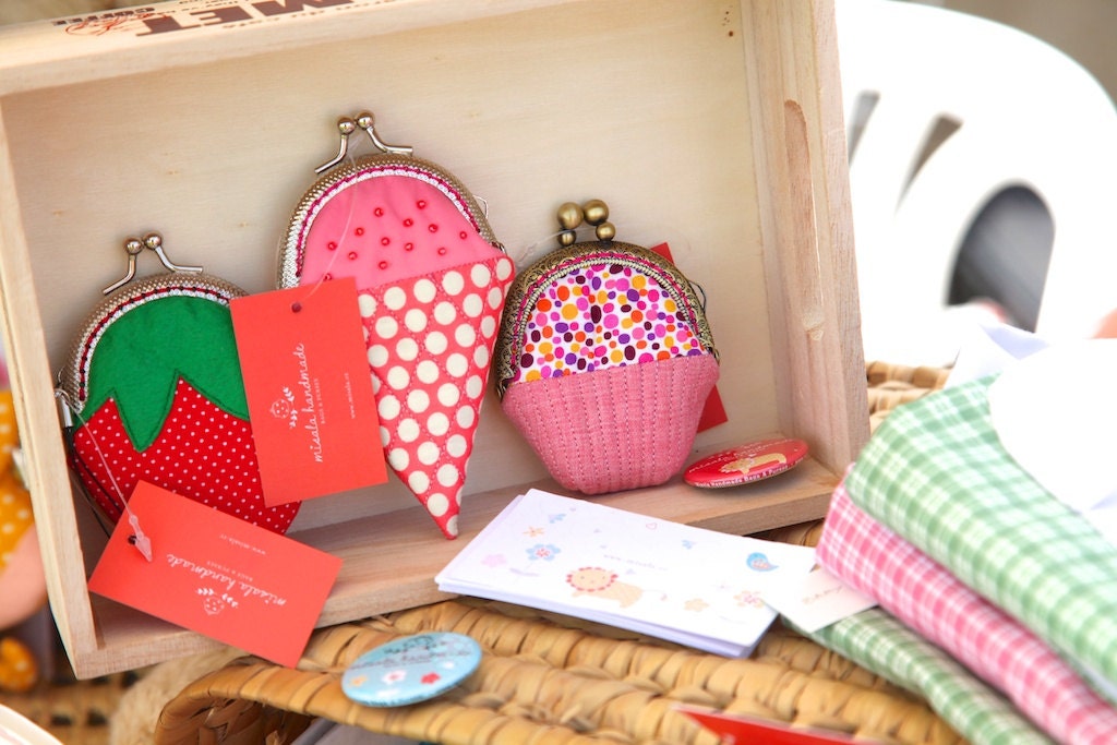 Delicious strawberry mini coin purse