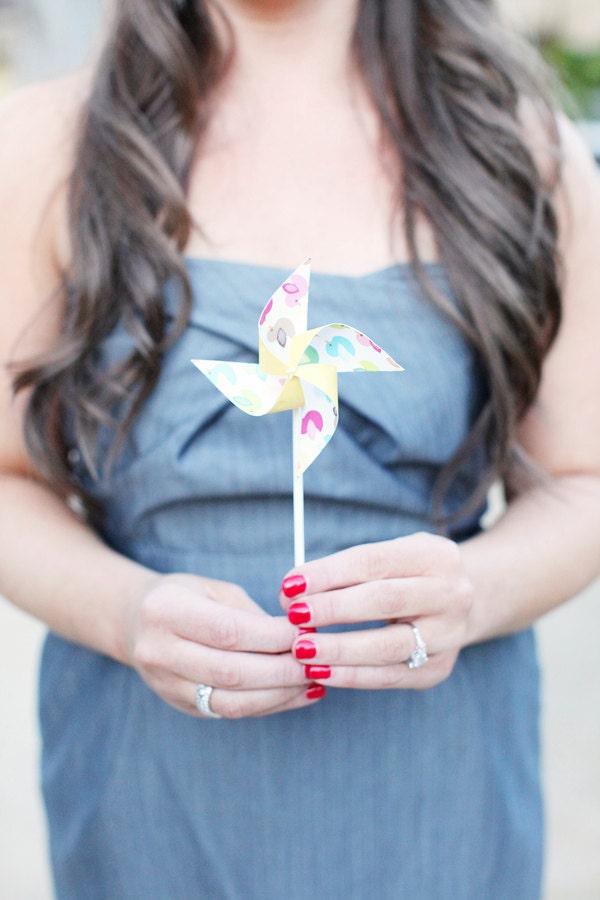 Wedding favor Birthday favor -12 Mini Pinwheels (Custom orders welcomed)