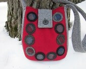 Penny rug totebag, crossbody bag, recycled wool