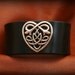 Handmade Leather Bracelet with Celtic Heart Concho