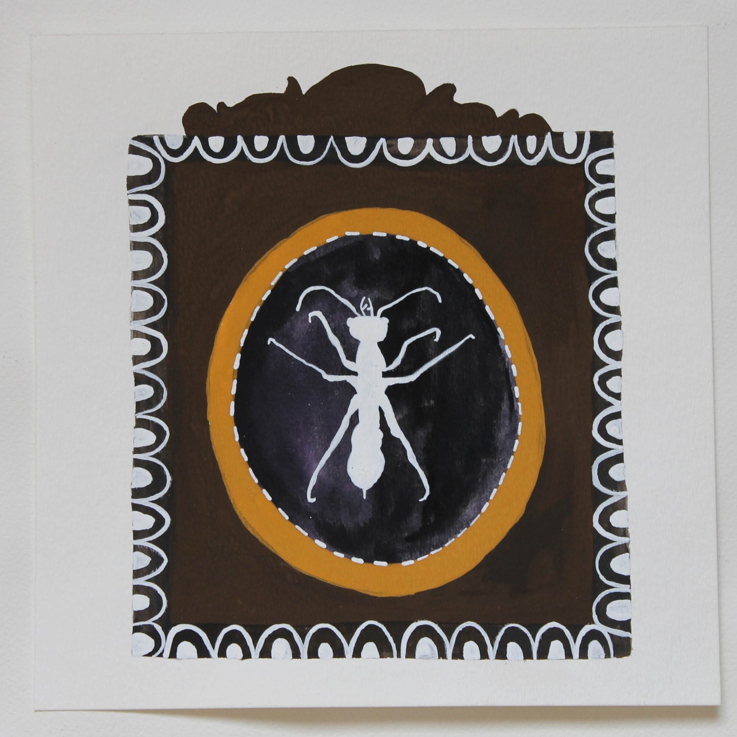 Ant Specimen Original Watercolor and Gouache Art