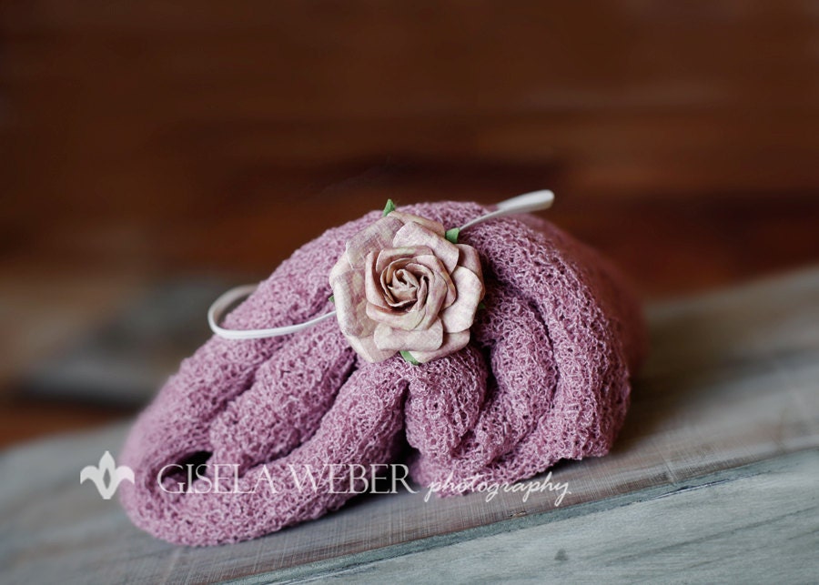 Knit Baby Wrap, Lavender Wrap Set, Newborn Photography Prop, Knit Wrap, Newborn Wrap, Lavender Wrap, Baby Headband, Newborn Prop