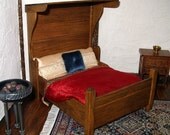 Tudor Half-Tester Bed, Dollhouse Miniature 1/12 Scale