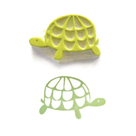 Slow and Steady Turtle Stamp - Rubber Stamp - Cling Rubber Stamp