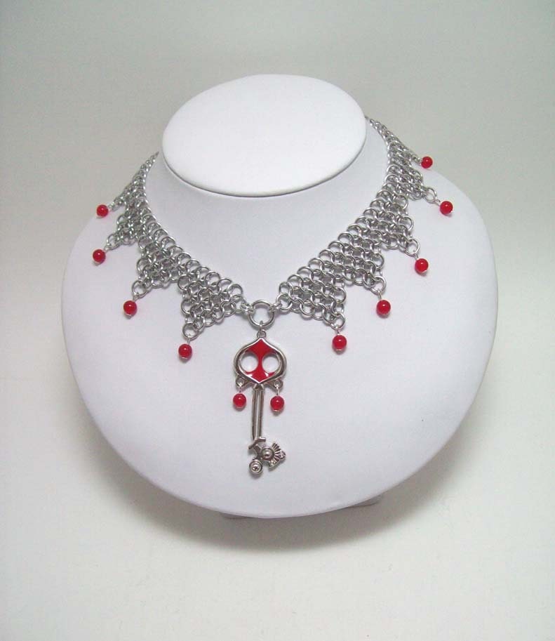 Kingdom Heart, necklace, chainmaille jewelry, video game, rpg, gamer, geekery, geek, geeky