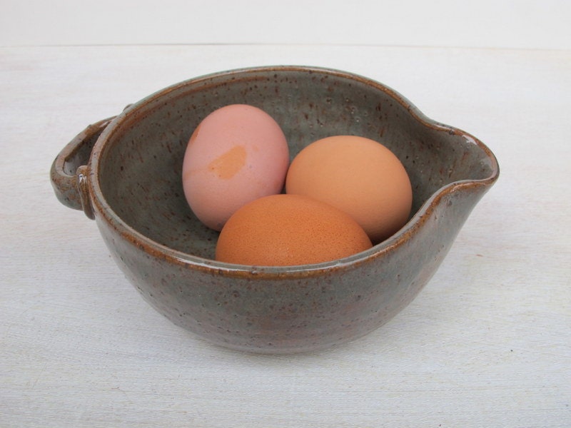 Handmade Ceramic Small Batter Bowl // Pottery for Cooking // Prep Bowl in Sage Green