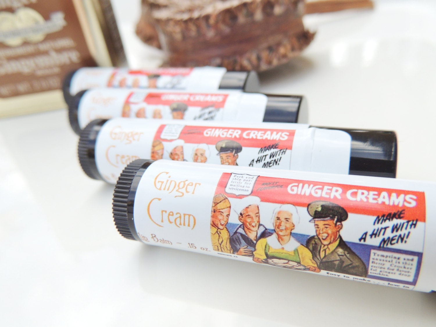 Ginger CREAM LIP BALM, Ginger Cream Lip Moisturizer.....Unsweetened Natural, Yummy, Handmade