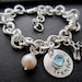 New Mommy Charm Bracelet, Little Baby Shoes, Sterling Silver, Custom Personalized and Hand Stamped