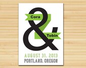 Ampersand Typography Save the Date Invitation - DIY Digital Printable File - Wedding Announcement Postcard