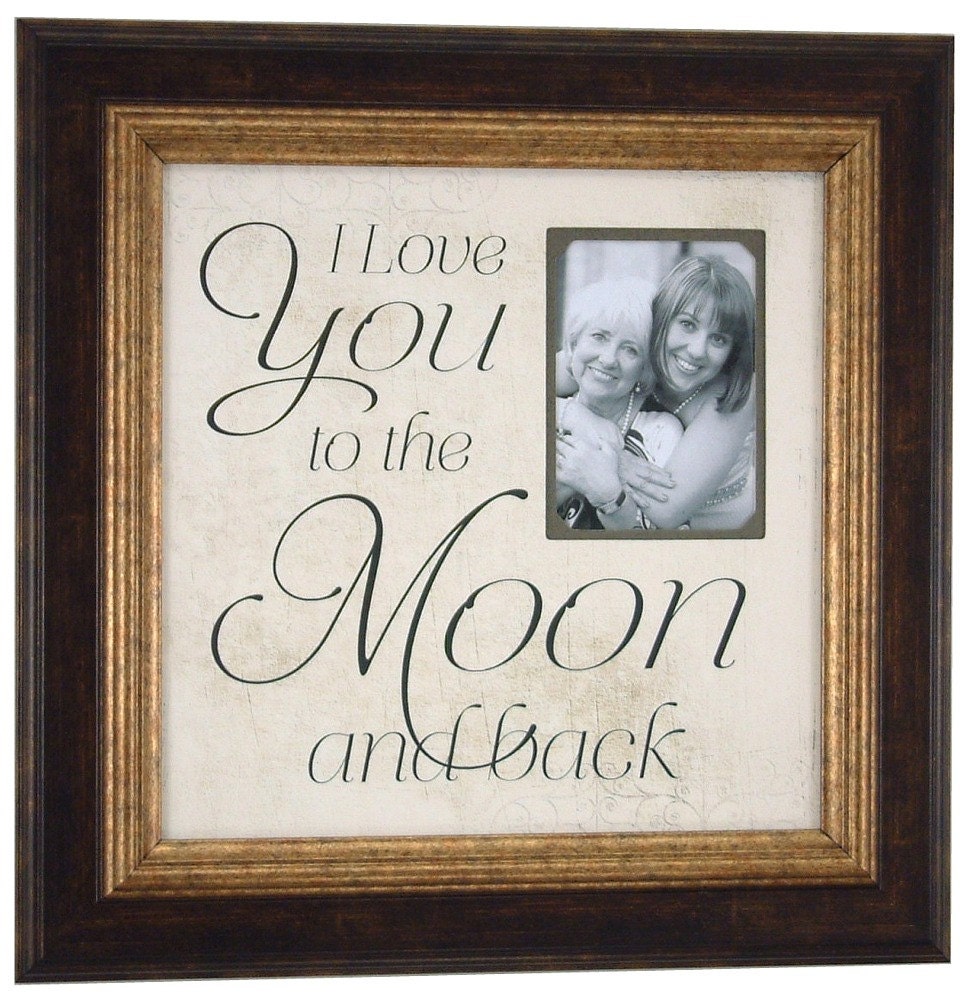 Mother of the Bride Wedding Frame I LOVE YOU To The Moon And Back Wedding Anniversary Gift Parents Wedding Gift ( 16 X 16 )