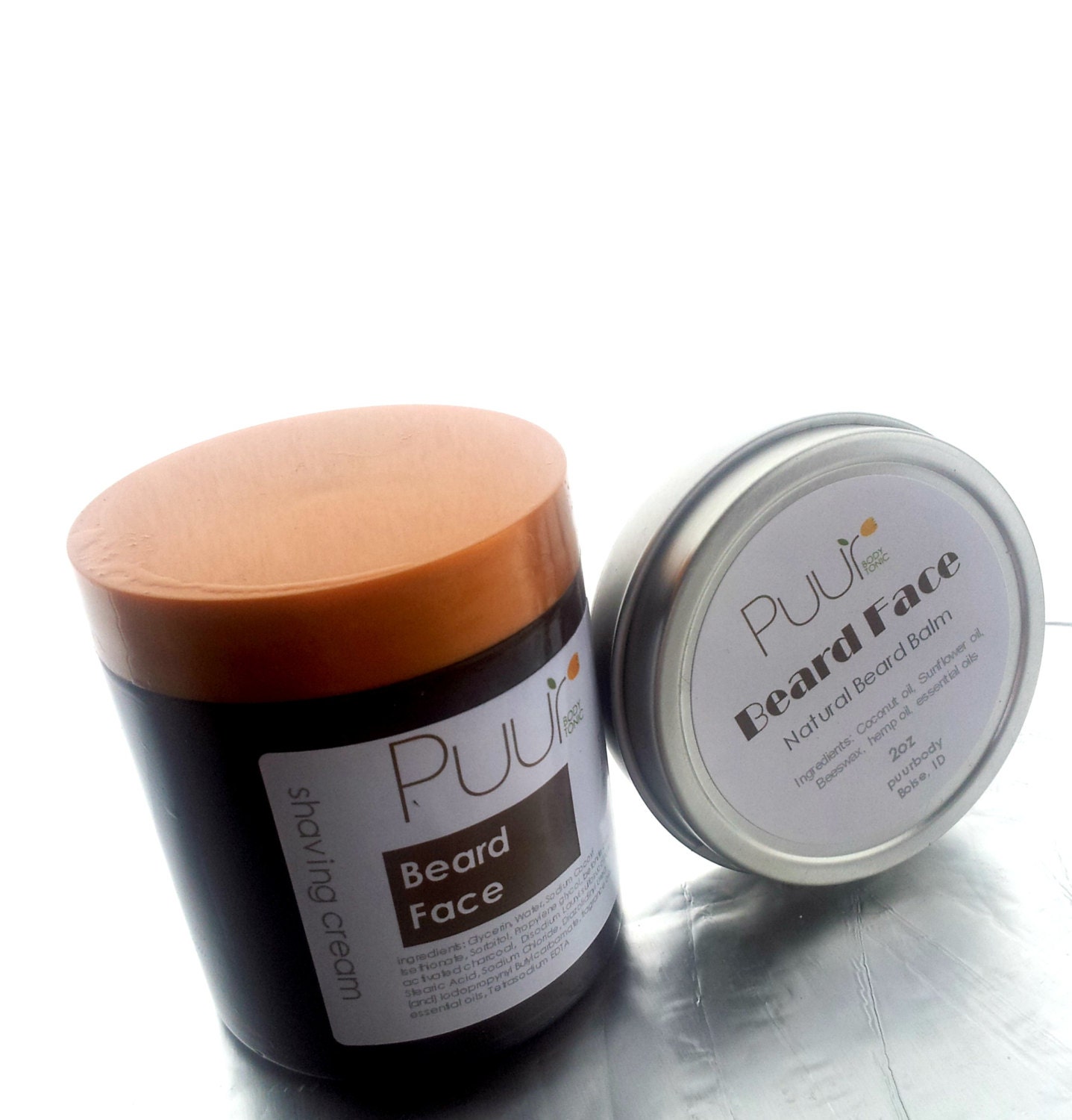 Men's Shaving Set - Activated Charcoal Shave Cream - Beard Balm Face Balm for Him Cedar and Wintergreen