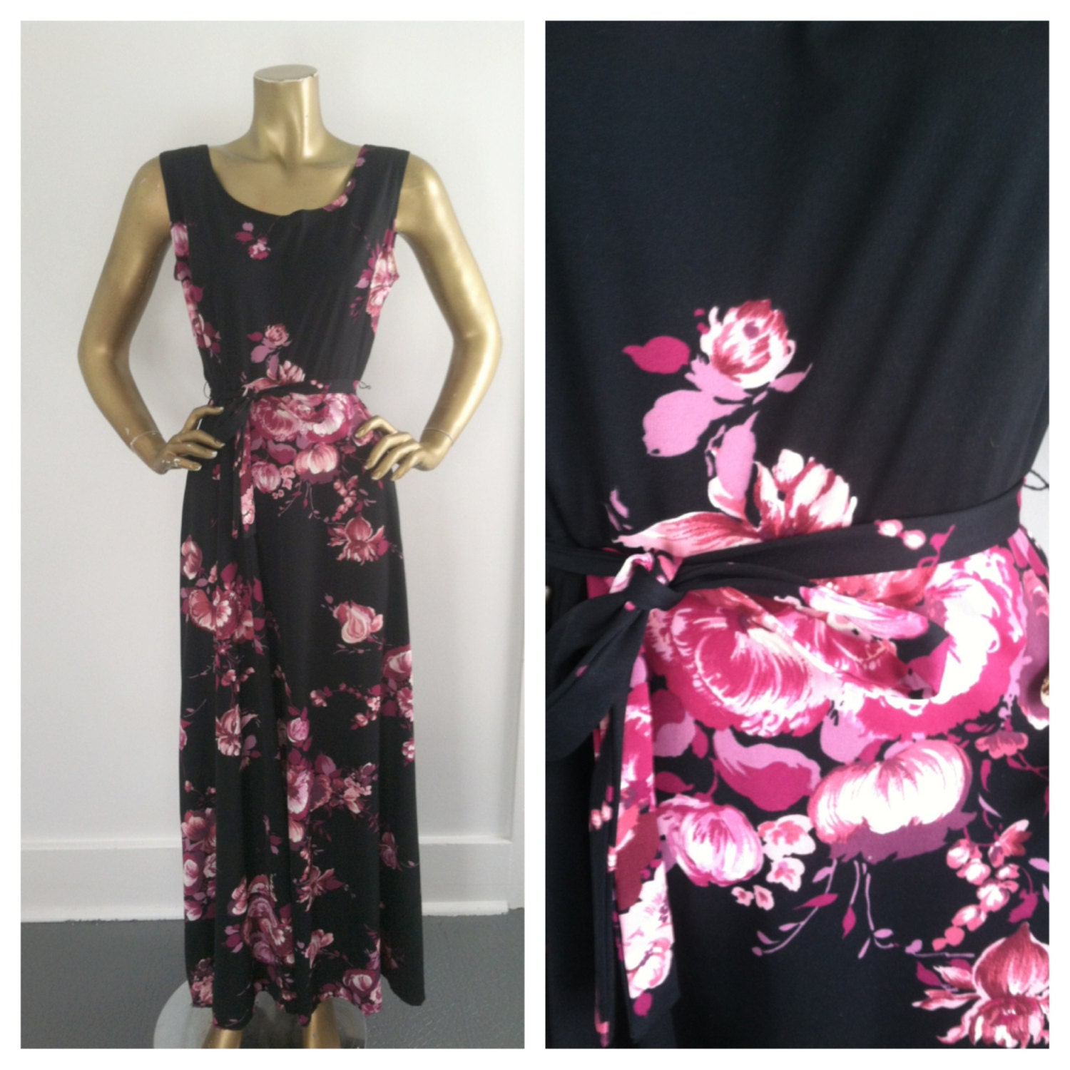Black Floral Maxi Dress