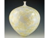 Large Golden Crystalline Vase: Free US Shipping