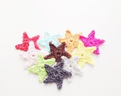 Crochet Star Applique - Set of 10