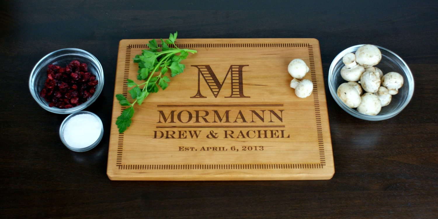 Wood Cutting Board - Personalized - Engraved -  9" x 12"